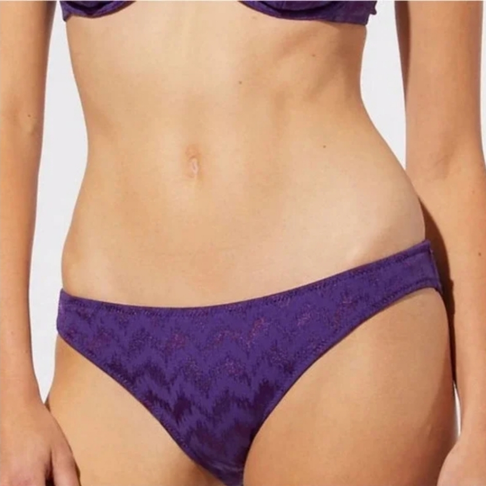 SOLID AND STRIPED BIKINI BOTTOM MEDIUM